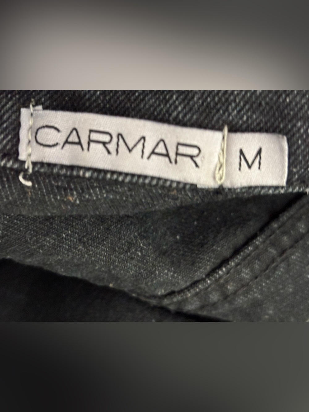 Carmar Black Denim Jacket with Red Rose Embroidery Size M - Picture 5 of 6